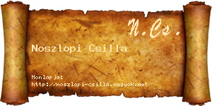 Noszlopi Csilla névjegykártya